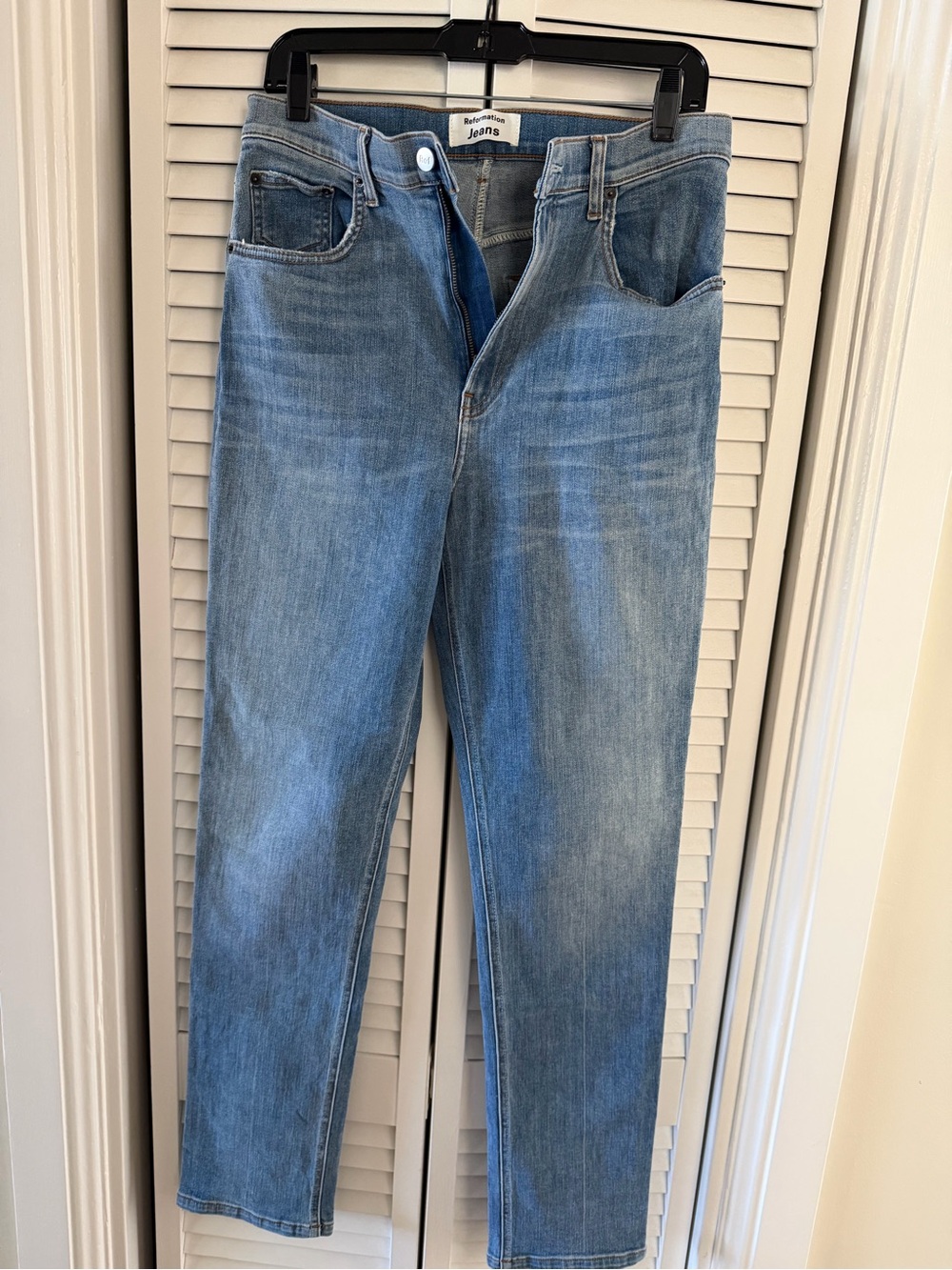 Reformation Light Blue Straight-Leg Jeans